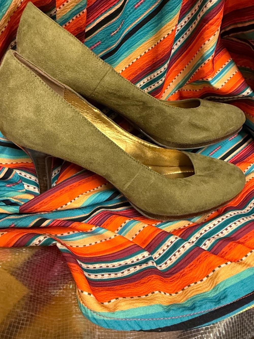Kelly & Katie Suede Olive Heels